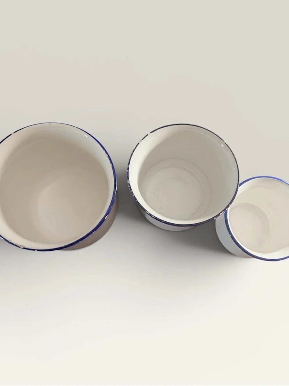 Rosenthal Cream and Blue Farm Goose Nesting Bowls